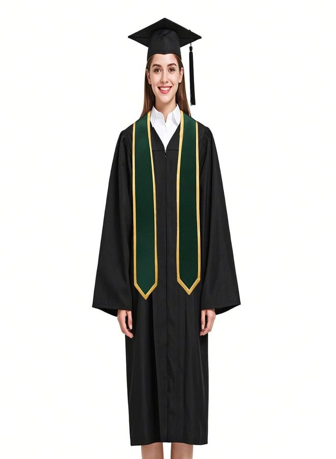 Ftyfty Unisex Adult Graduation Honor Stole Classic End With Trim 72" Long (Forest Green with Gold Trim, 72" Long) - Image 4